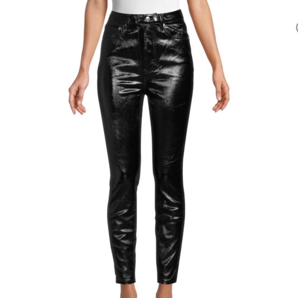 NWT Free People Black Liquid Coated Pant Size 29